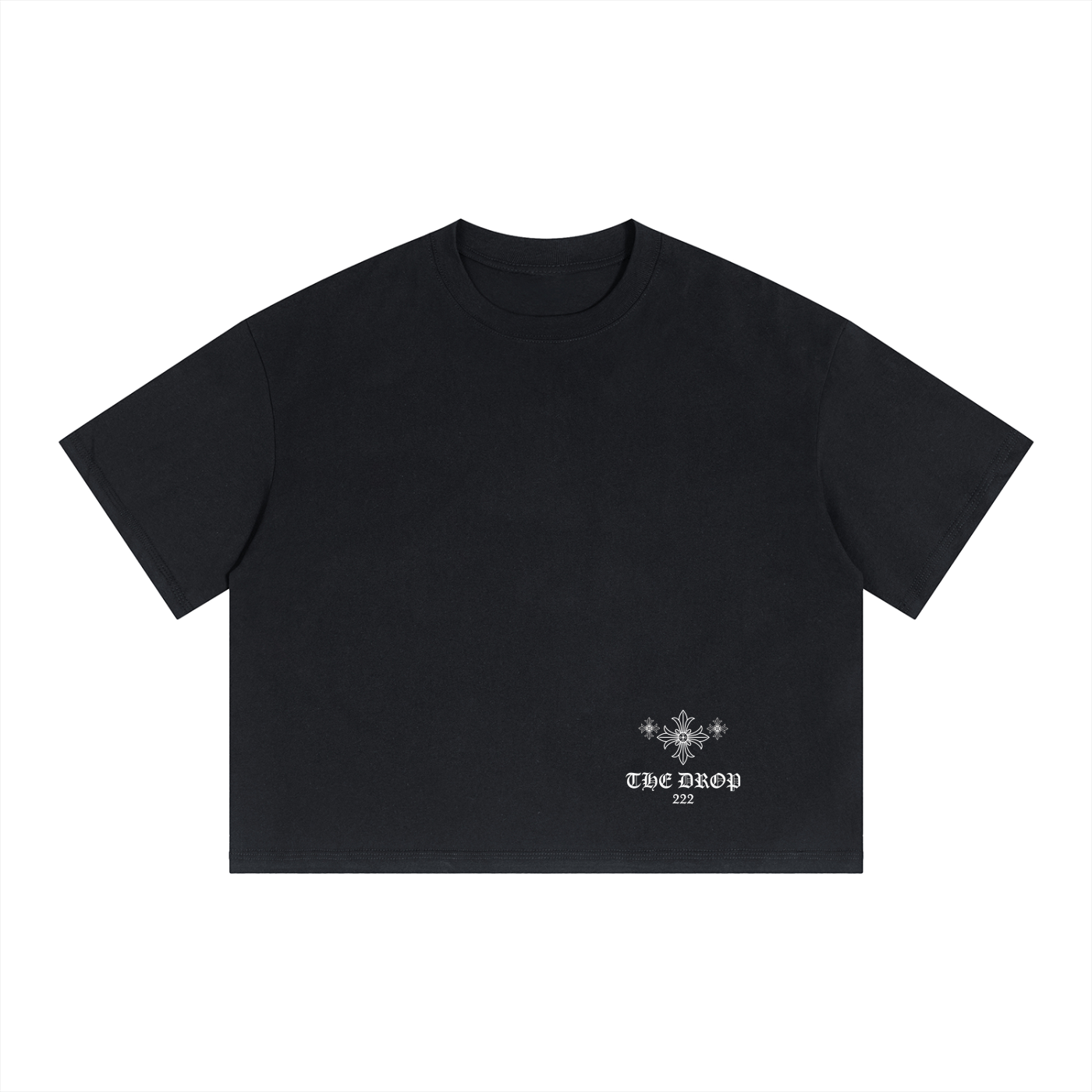 Unisex Boxy Drop Shoulder Crop T-Shirt