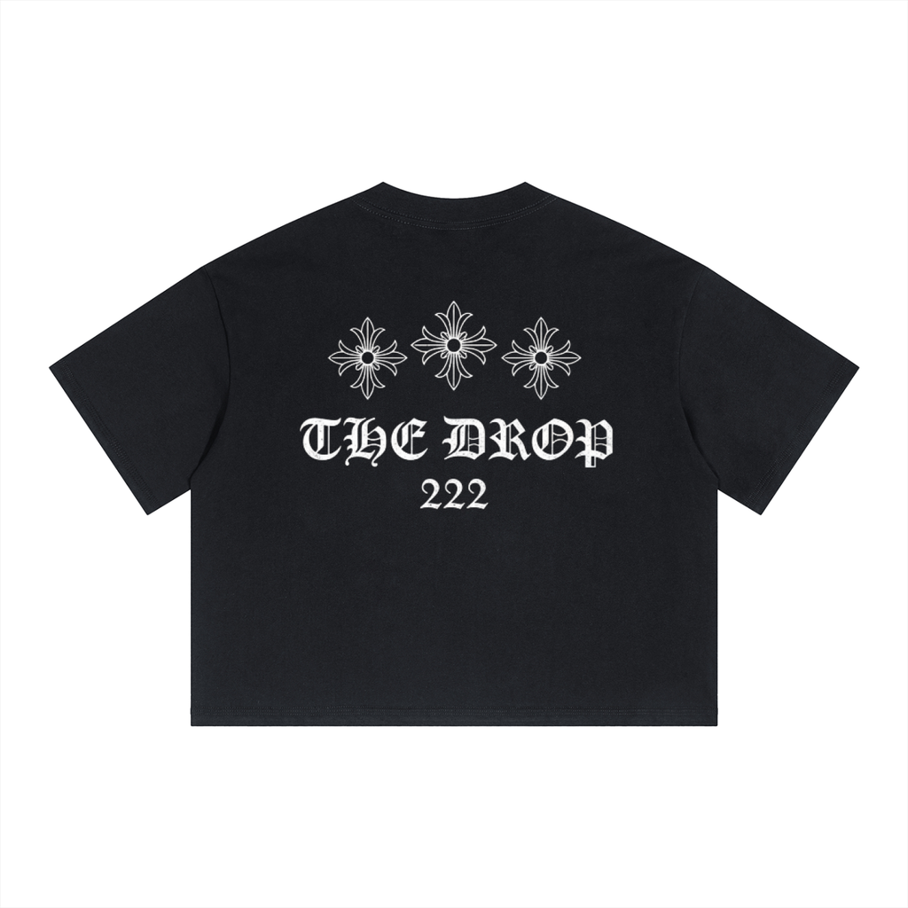 Unisex Boxy Drop Shoulder Crop T-Shirt