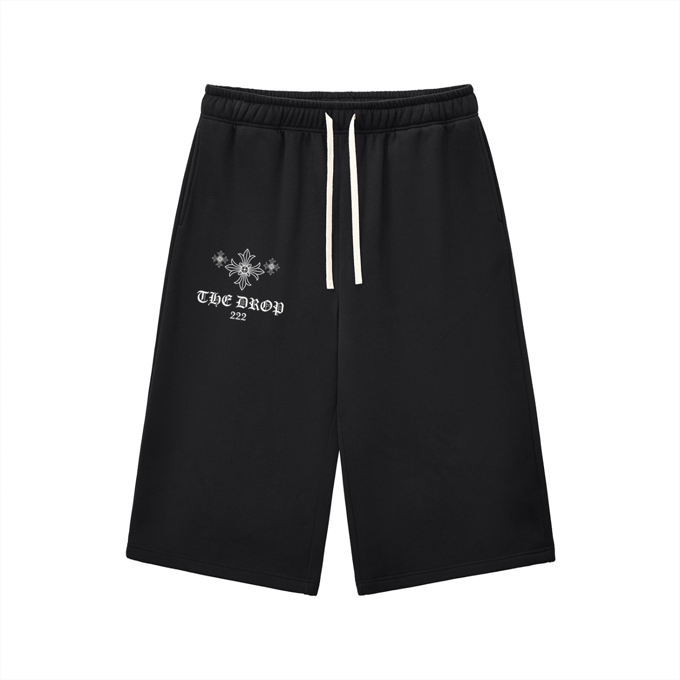 Relaxed Drawstring Three-quarter Sweatpants