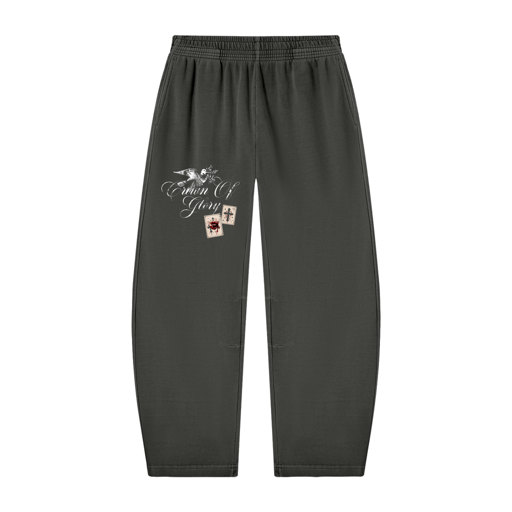 Crown Of Glory Vintage Washed Barrel Leg Sweatpants