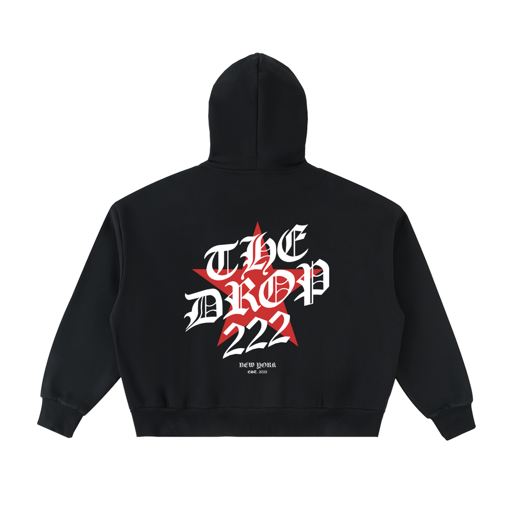 Fleeced Full-Zip Boxy Hoodie
